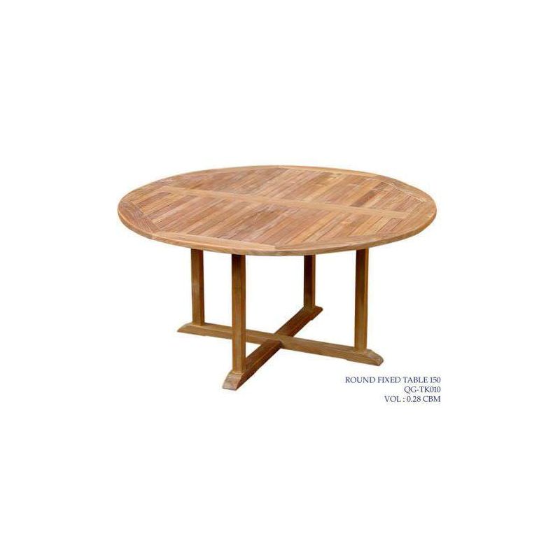 1.5m Teak Circular Pedstal Table